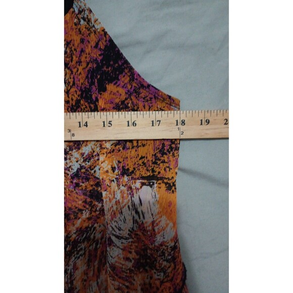 New Directions Top Womens M Sleeveless Layered Blouse Multicolor Abstract Flowy - Picture 3 of 5
